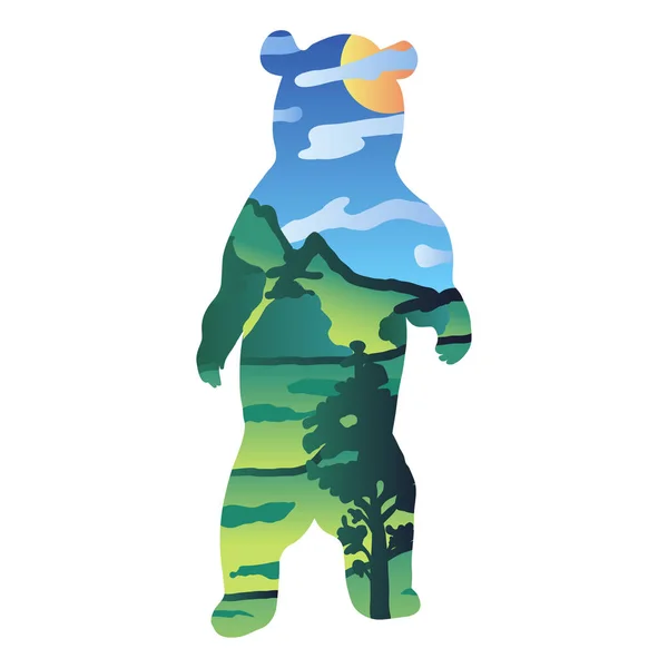 Grizzly niedźwiedź ilustracja wektor — Wektor stockowy