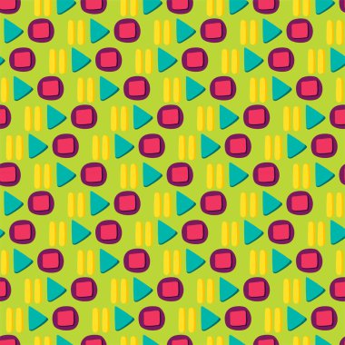 Media Player Renkli Düğme Düz Dikişsiz Desen