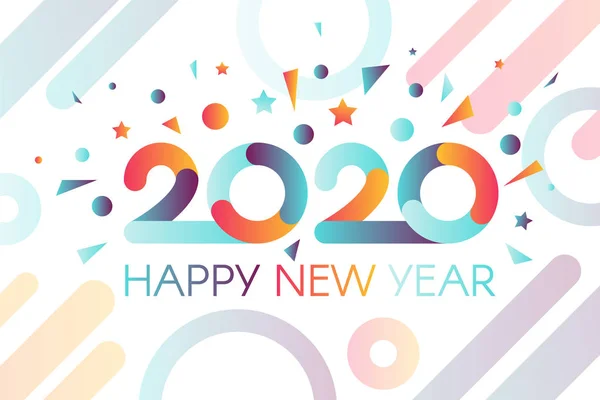 2020 Yeni Yıl vektör afiş şablonu — Stok Vektör