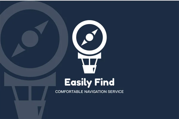 Aerostat a Compass könnyen Find multimédia logo — Stock Vector
