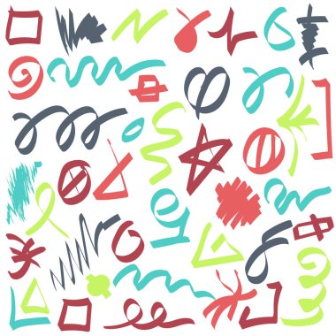 Renk vuruşları el çizilmiş set