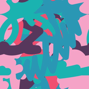 Soyut el çizilmiş tasarım dikişsiz desen.