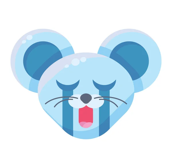 Emoji bonito engraçado animal rato chorando Expressão — Vetor de Stock