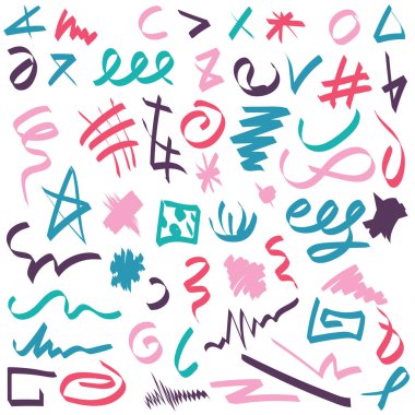 Renk işaretleri el çizilmiş set