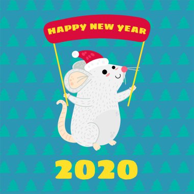 Komik fare tebrik kartı vektör şablonu