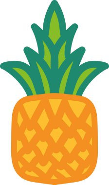 Tüm ananas el çizimi vektör çizimi