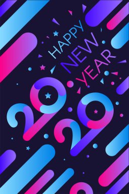 2020 Mutlu Yeni Yıl Renkli Davetiye Afiş