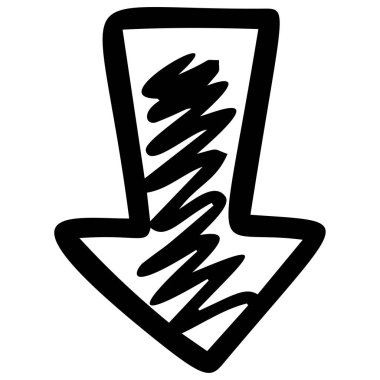 Sağ ok el çizimi resimleme