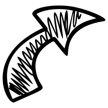 Spiral ok el çizimi vektör çizimi