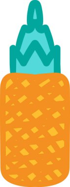 Tüm ananas el çizimi vektör çizimi