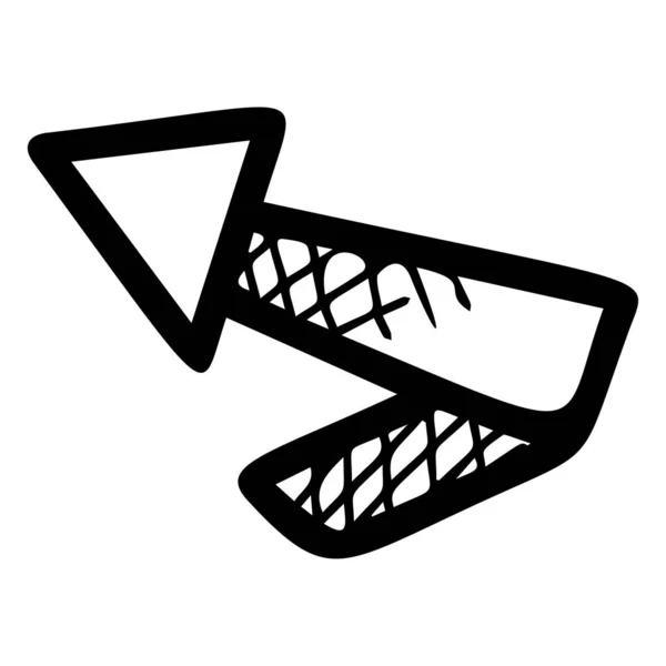 Spiraalvormige pijl met de hand getekend vector illustratie — Stockvector