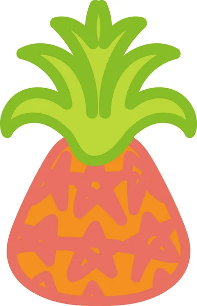 Illustration vectorielle dessinée à la main entière d'ananas — Image vectorielle