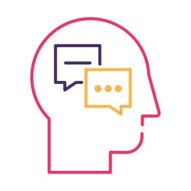 Psikoloji ve psikiyatri ince çizgi vektör ikonu. Zihinsel sağlık bilimi piktogramı beyaza izole edildi