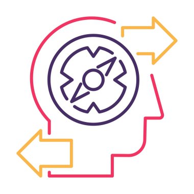 Problem çözümü, ince çizgi vektör simgesi bulunuyor. İzole edilmiş doğrusal piktogramın üstesinden geliniyor