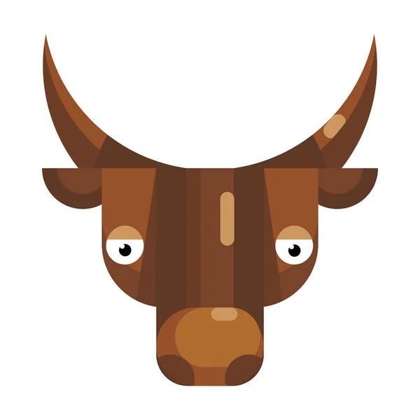 Serious Bull Face Emoji Neutral Concerned Cow Icon Isolated Emotion — Stock Vector