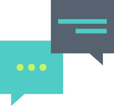 Konuşma baloncukları düz vektör ikonu. İletişim, iç iletişim, sohbet. Sohbet çizgi film sembolü