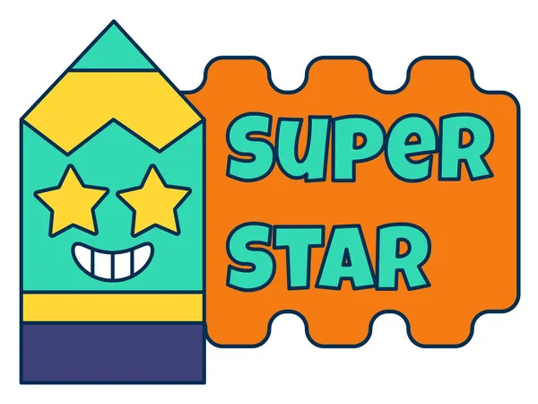 Stiker Penghargaan Guru Super Star Penghargaan Sekolah Kartun Imut Dengan Grafik Vektor