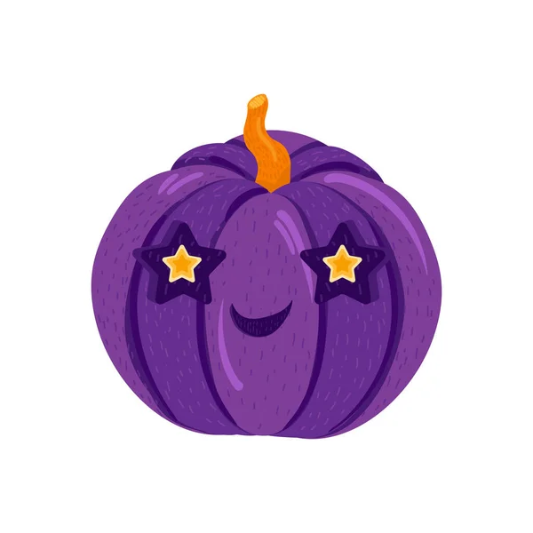 Cute Halloween Dyni Dekoracji Jesienią Symbol Szczęśliwych Wakacji Rzeźbienie Warzyw — Wektor stockowy