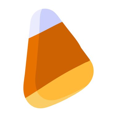 Mısır şekeri ikonu. Cadılar Bayramı tatili için çok tatlı. Kutlama dekorasyonu ya da parti ziyafeti konsepti. Mısır tohumlu lolipop izole edilmiş. Vektör illüstrasyonu