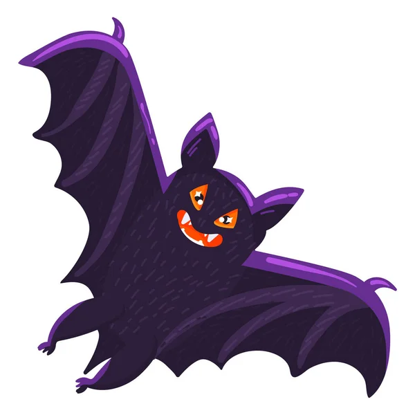 Halloween Murciélago Dibujos Animados Icono Símbolo Vacaciones Miedo Aislado Sobre — Archivo Imágenes Vectoriales