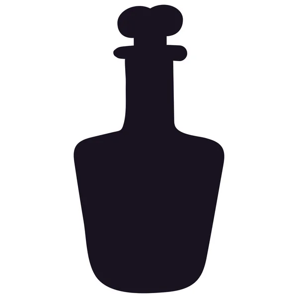 Halloween Silhouette Witch Poison Bottle Icon Isolated White Background Poisonous — Stock Vector