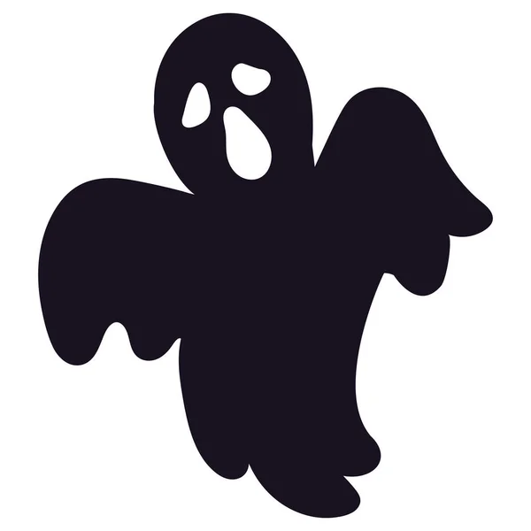 Icono Silueta Fantasma Halloween Signo Espeluznante Sobre Fondo Blanco Fantasma — Archivo Imágenes Vectoriales