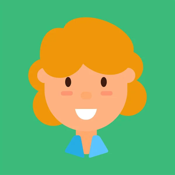 Mujer rubia avatar, icono del perfil de la chica sonriente — Vector de stock