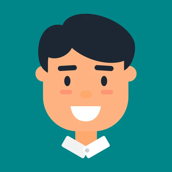 Hombre avatar, icono de perfil de sonriente hombre caucásico — Vector de stock