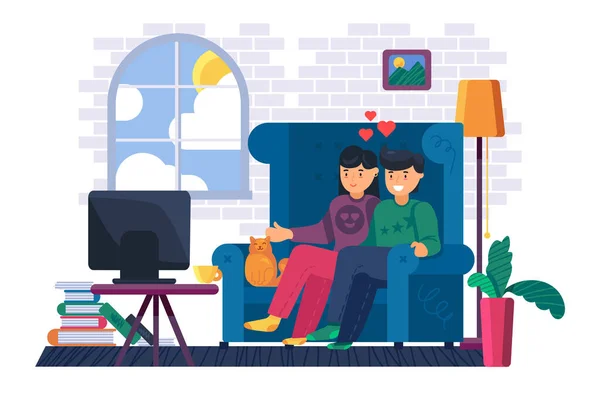 Pareja Viendo La Tele Vector Art Stock Images ページ 7 Depositphotos