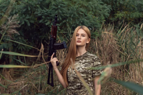 Jeune Blonde Uniforme Militaire — Photo