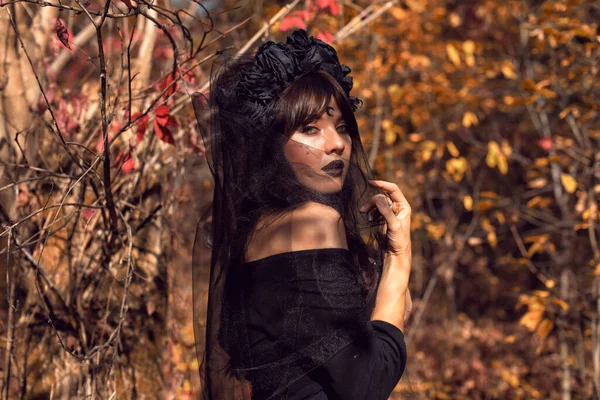 Чёрная Невеста Хэллоуин — стоковое фото