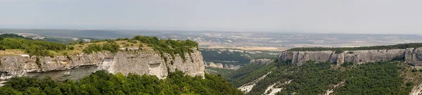 Panorama Grande Formato Una Visualizzazione Architettonica Città Caverna Del Crimea — Foto Stock