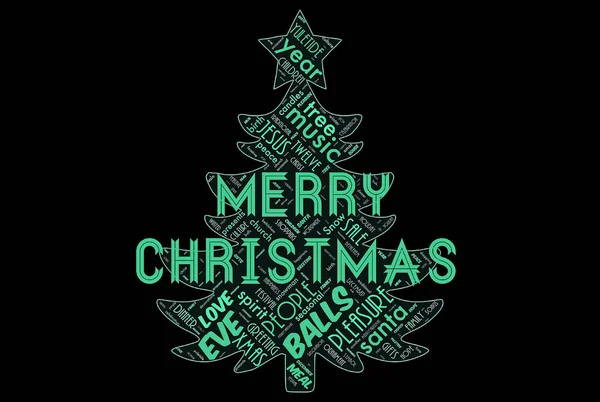 Word Cloud Merry Christmas Background — Stock Photo, Image