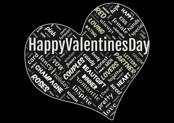 Word cloud of the happy valentine\'s day as background
