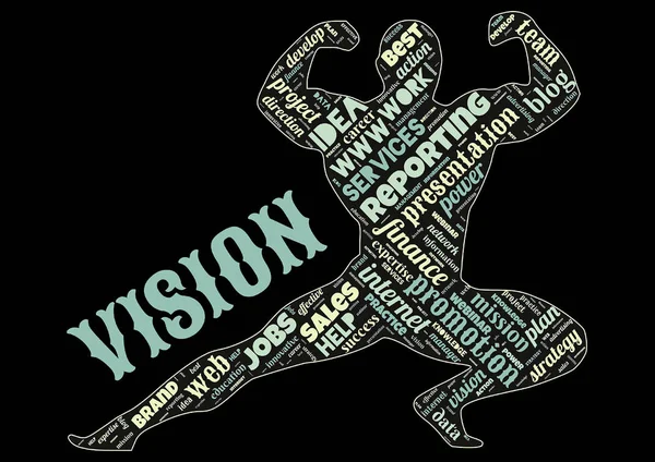 Word cloud of the VISION as background