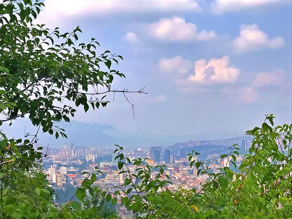 Panoramatický Pohled Sarajevo Létě Bosně Hercegovině Hlavní Město — Stock fotografie