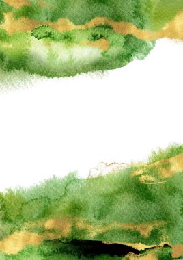 Suluboya el dikey A4 şablonu çizdi. Yeşil Düzen