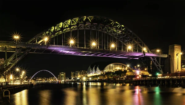 Tyne Bridge Alto Nível Sobre Rio Tyne Newcastle — Fotografia de Stock