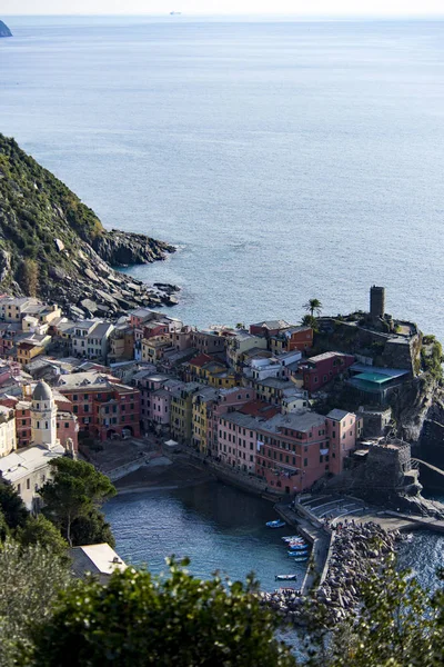 Vernazza View Mountain Stock Image