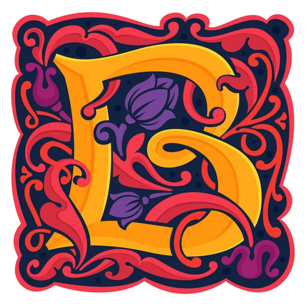 B harfi renkli antik antikgotik ilk logo.