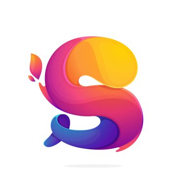 S letter logo consisting of fire flames. clipart