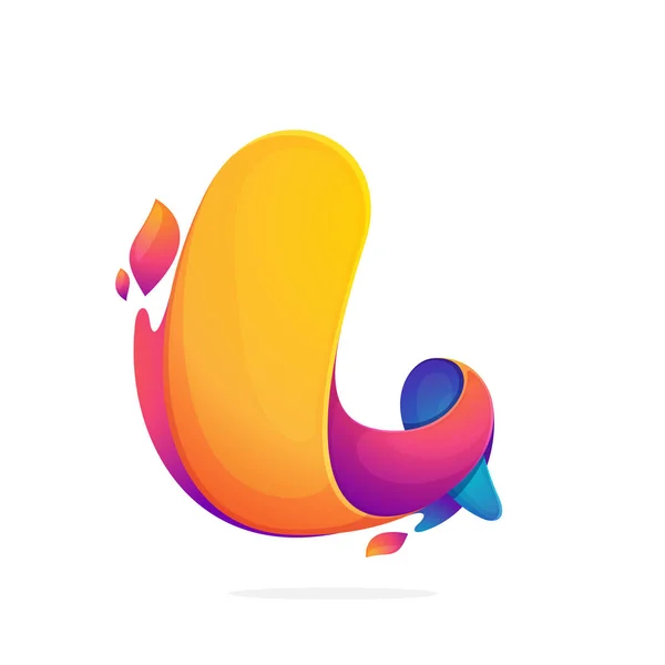 L betű logo, amely a tűz lángjai. — Stock Vector