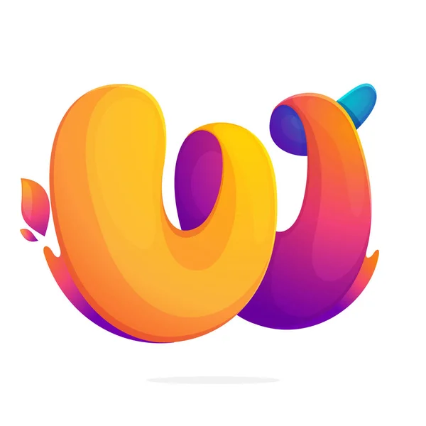 W letter logo bestaande uit brand vlammen. — Stockvector