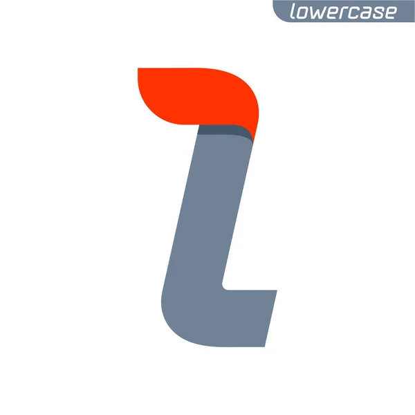 Logotipo de letra L com linha de bandeira vermelha de velocidade rápida . — Vetor de Stock