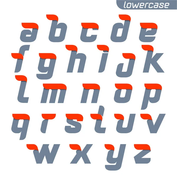 Lowercase alphabet logo with fast speed red flag line. — Stock Vector
