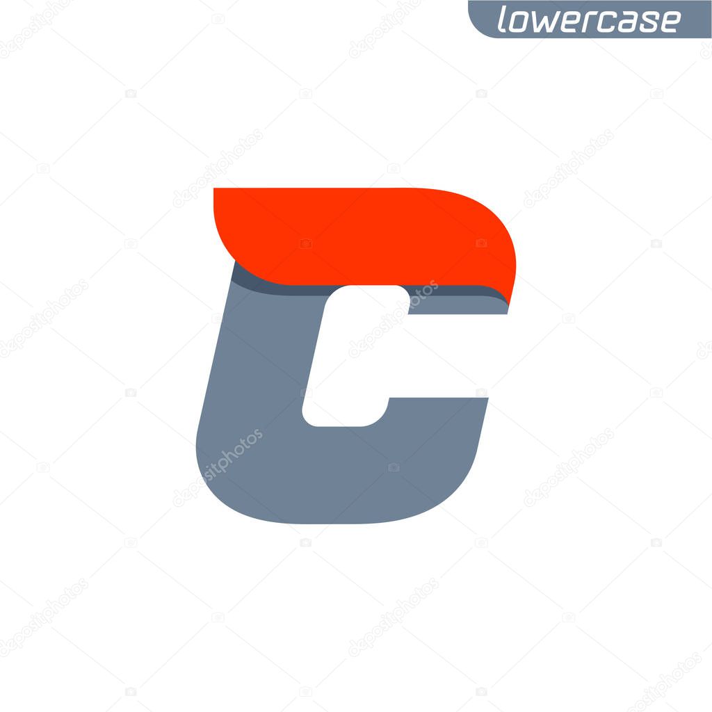 C letter logo with fast speed red flag line.