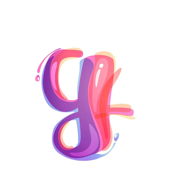 G letter logo formed by watercolor splashes. — Stock Vector