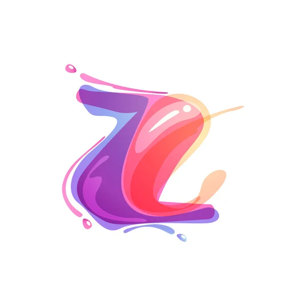 Logotipo de letra Z formado por salpicaduras de acuarela . — Vector de stock