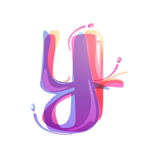 Y 문자 로고 수채화 밝아진에 의해 형성 된. — 스톡 벡터