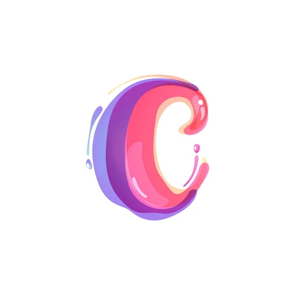 C 문자 로고 수채화 밝아진에 의해 형성 된. — 스톡 벡터